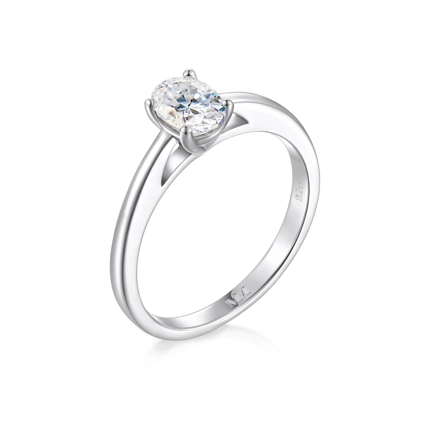 Eloise - Pierścionek z Moissanitem Solitaire | Szlif Owalny