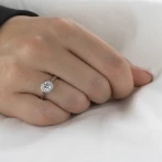 Flexa - regulowany pierścionek z aureolą z moissanitu