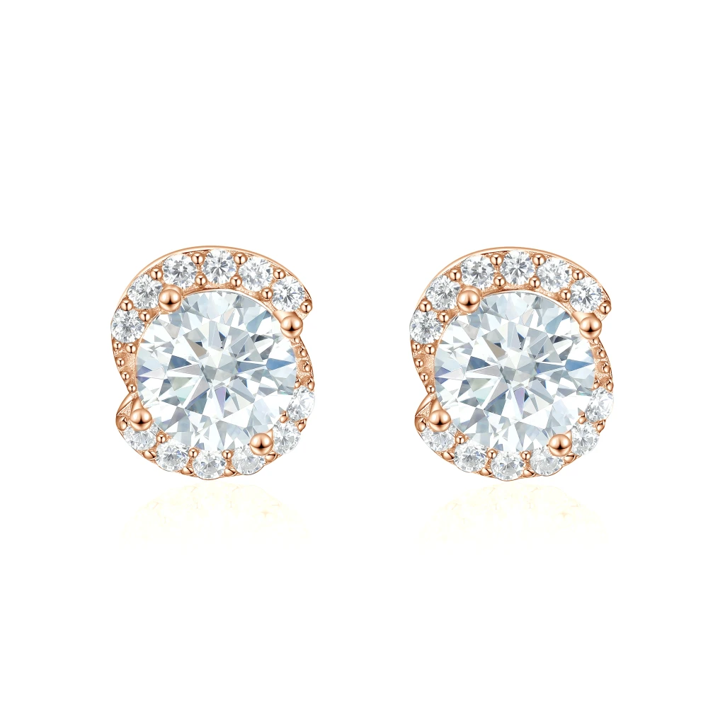 Divine Dots - Kolczyki Sztyfty z Moissanitem