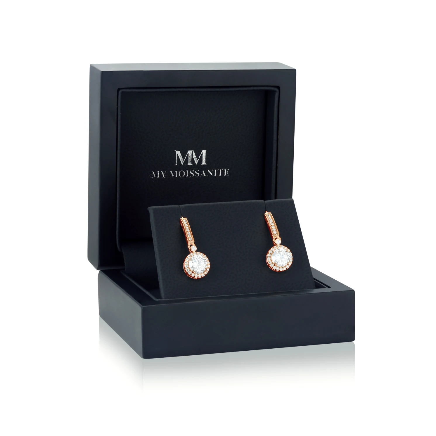 Luminary - Kolczyki Halo z Moissanitem