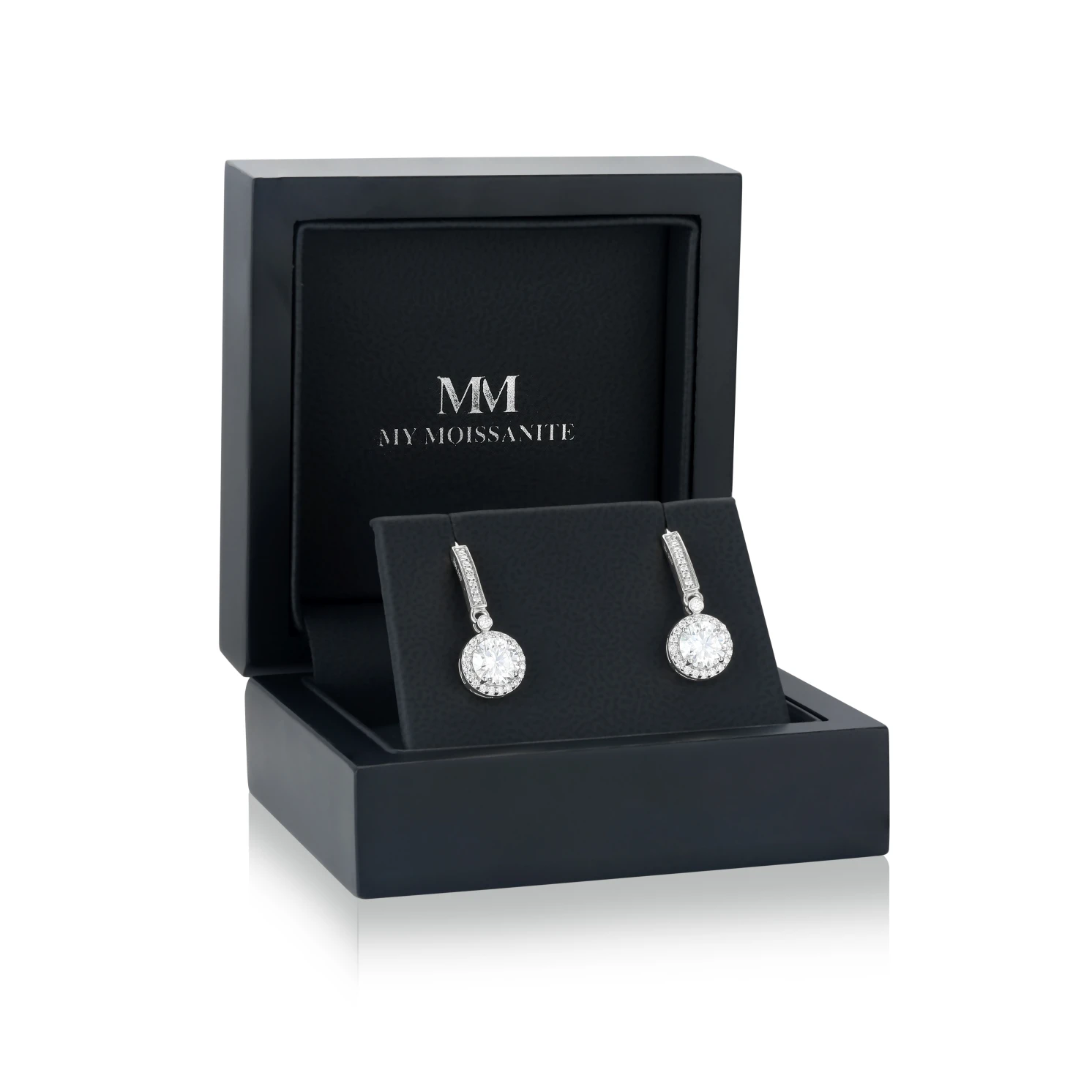 Luminary - Kolczyki Halo z Moissanitem