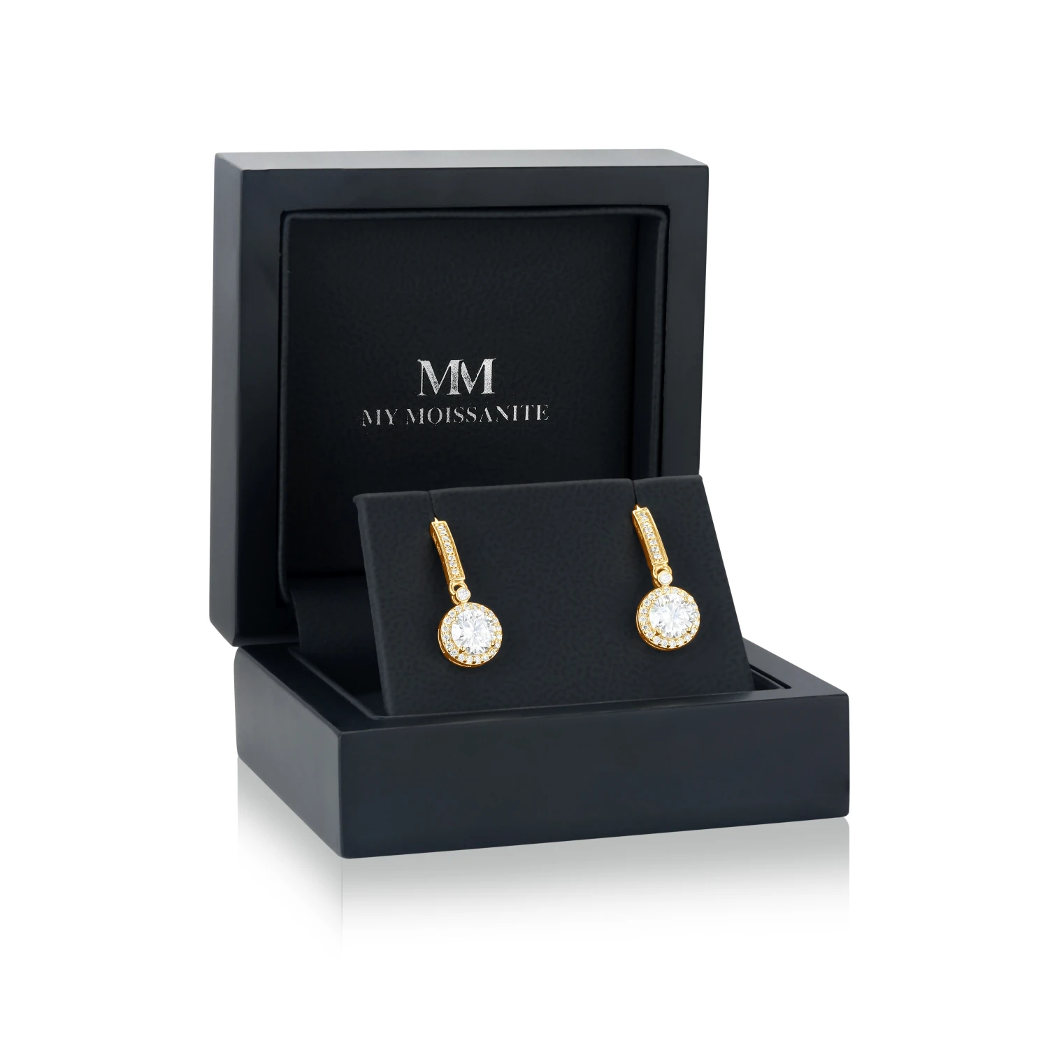 Luminary - Kolczyki Halo z Moissanitem