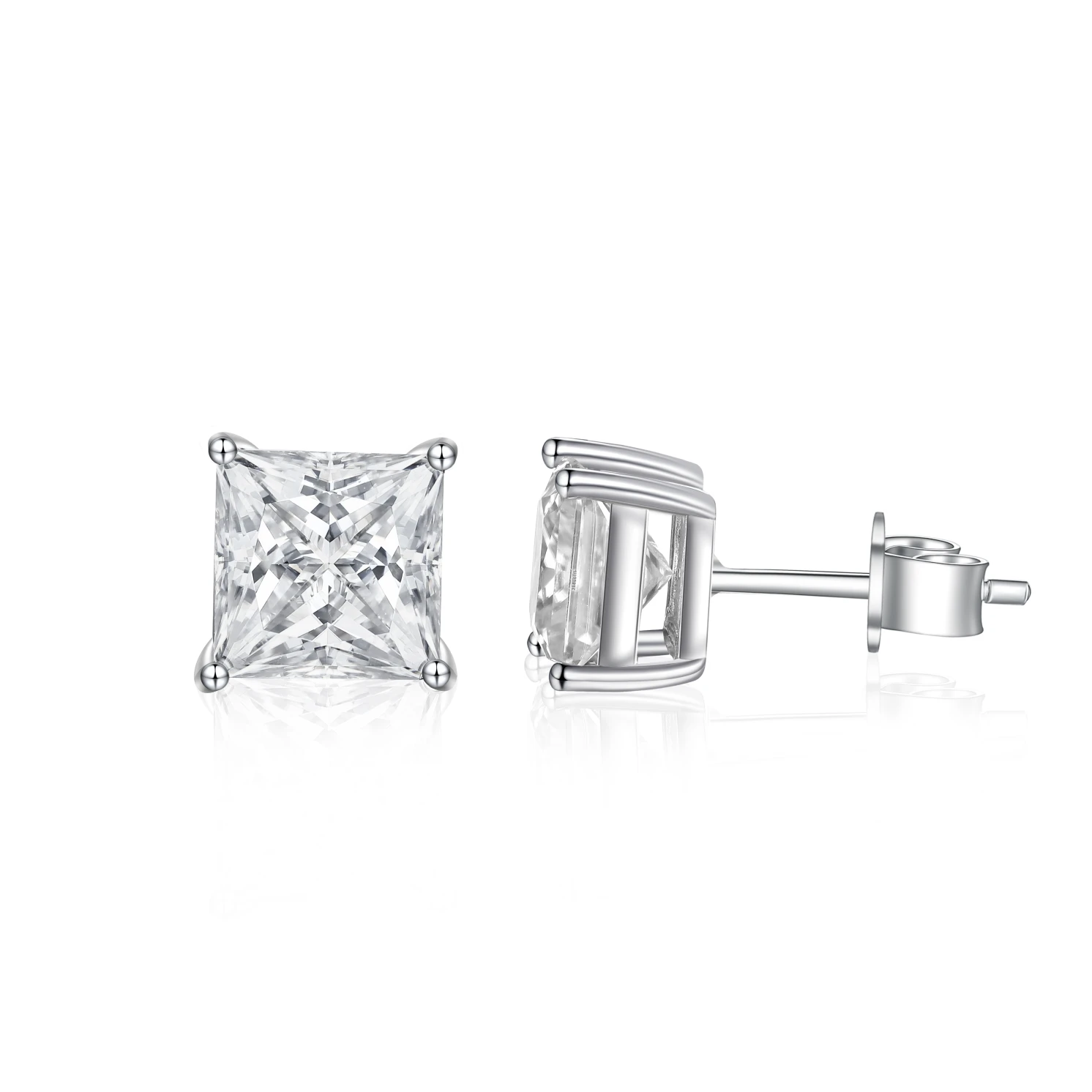 Orion - Kolczyki Sztyfty z Moissanitem | Szlif Princess