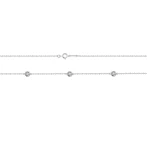 Circa - Naszyjnik z Oprawą Bezel z Moissanitem z Regulowanymi Łącznikami