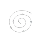 Circa - Naszyjnik z Oprawą Bezel z Moissanitem z Regulowanymi Łącznikami