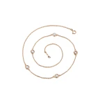 Circa - Naszyjnik z Oprawą Bezel z Moissanitem z Regulowanymi Łącznikami