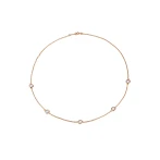 Circa - Naszyjnik z Oprawą Bezel z Moissanitem z Regulowanymi Łącznikami