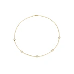 Circa - Naszyjnik z Oprawą Bezel z Moissanitem z Regulowanymi Łącznikami