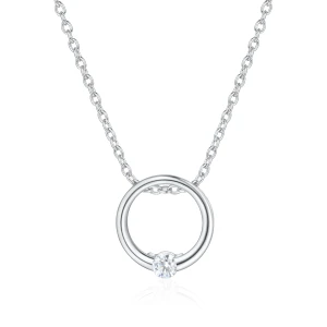 Luna - Współczesny Wisiorek z Moissanitem w Stylu Solitaire