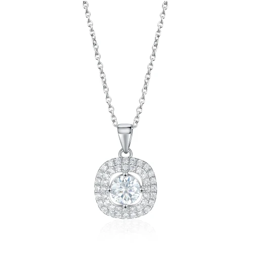 Vivara - Wisiorek z Moissanit z Ozdobnym Halo