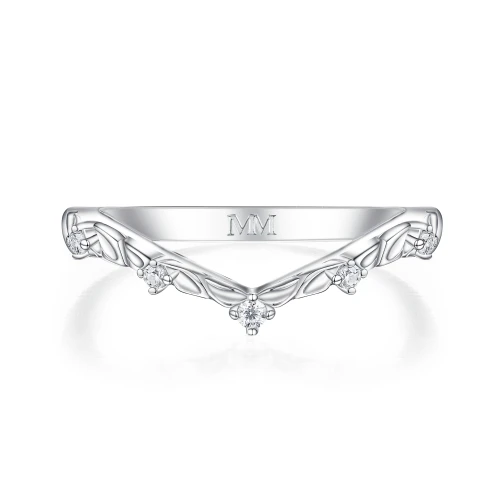 Vinea - Inspirowana Naturą Moissanitowa Obrączka Ślubna z Motywami Liści i Winorośli