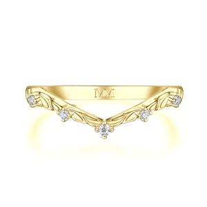 Vinea - Inspirowana Naturą Moissanitowa Obrączka Ślubna z Motywami Liści i Winorośli