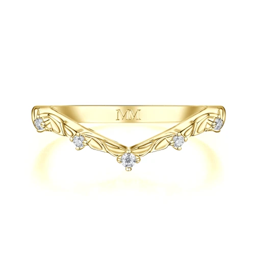 Vinea - Inspirowana Naturą Moissanitowa Obrączka Ślubna z Motywami Liści i Winorośli