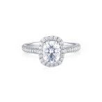 Plushette - Pierścionek Zaręczynowy Z Moissanitem W Ograniczeniu Poduszka Z Halo I Mikropawie Split-Shank