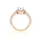 Plushette - Pierścionek Zaręczynowy Z Moissanitem W Ograniczeniu Poduszka Z Halo I Mikropawie Split-Shank