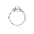 Plushette - Pierścionek Zaręczynowy Z Moissanitem W Ograniczeniu Poduszka Z Halo I Mikropawie Split-Shank