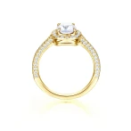 Plushette - Pierścionek Zaręczynowy Z Moissanitem W Ograniczeniu Poduszka Z Halo I Mikropawie Split-Shank