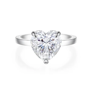 Amorelle - Pierścionek Zaręczynowy z Moissanitem o Szlifie Serce z Hidden Halo
