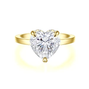 Amorelle - Pierścionek Zaręczynowy z Moissanitem o Szlifie Serce z Hidden Halo