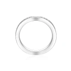 Aria - Zakrzywiona Moissanitowa Obrączka Ślubna z Oprawą Pavé