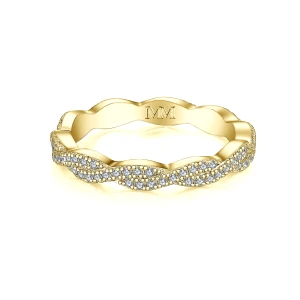 Seraph - Moissanitowy Pierścionek Eternity z Przeplatanym Pavé Projektem