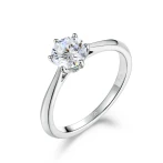 Ella - Pierścionek Zaręczynowy Solitaire z Moissanitem	