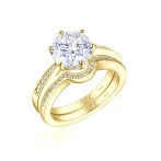 Vespera - Moissanitowy Zestaw Ślubny z Akcentami Pavé i Split-Shank