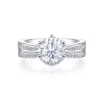 Vespera - Moissanitowy Zestaw Ślubny z Akcentami Pavé i Split-Shank