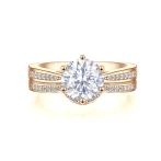 Vespera - Moissanitowy Zestaw Ślubny z Akcentami Pavé i Split-Shank