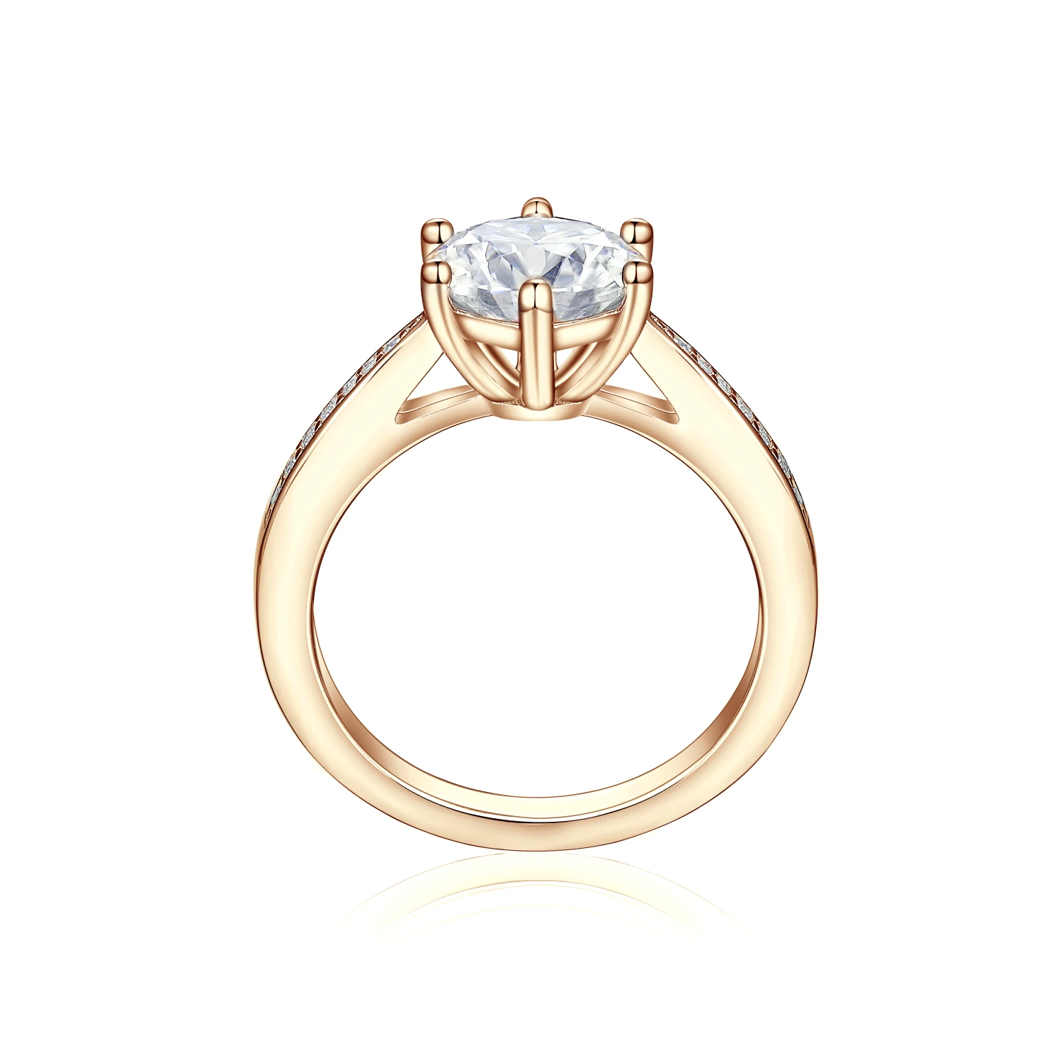 Vespera - Moissanitowy Zestaw Ślubny z Akcentami Pavé i Split-Shank