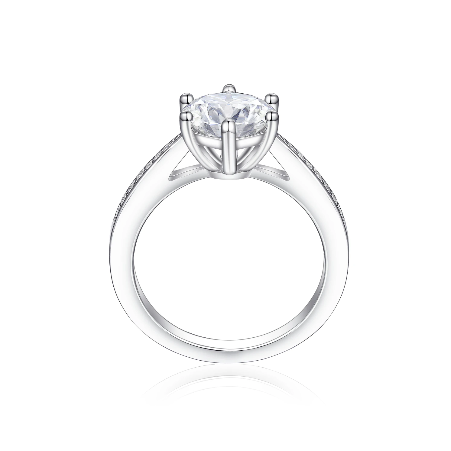 Vespera - Moissanitowy Zestaw Ślubny z Akcentami Pavé i Split-Shank