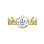 Vespera - Moissanitowy Zestaw Ślubny z Akcentami Pavé i Split-Shank