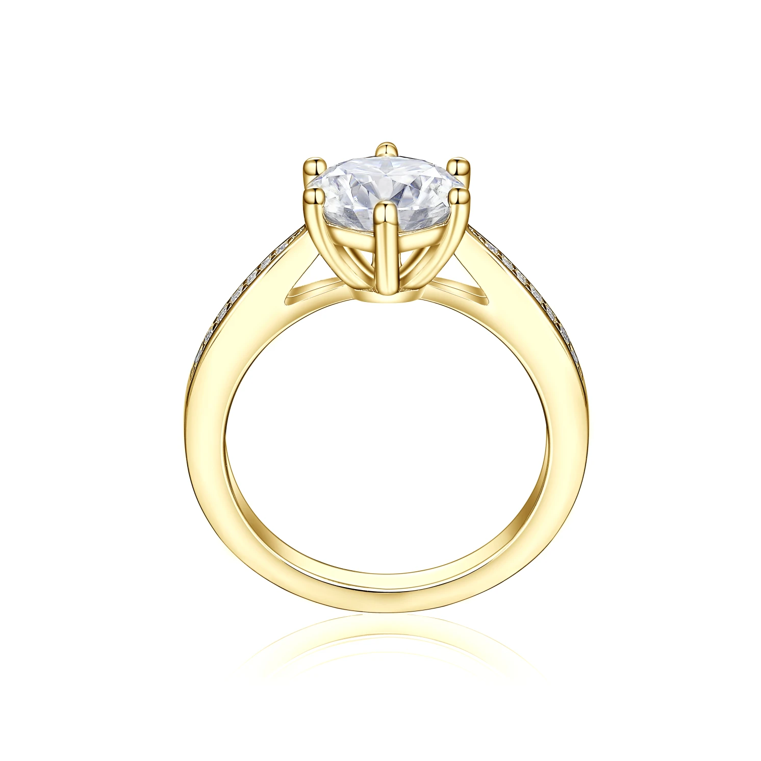 Vespera - Moissanitowy Zestaw Ślubny z Akcentami Pavé i Split-Shank