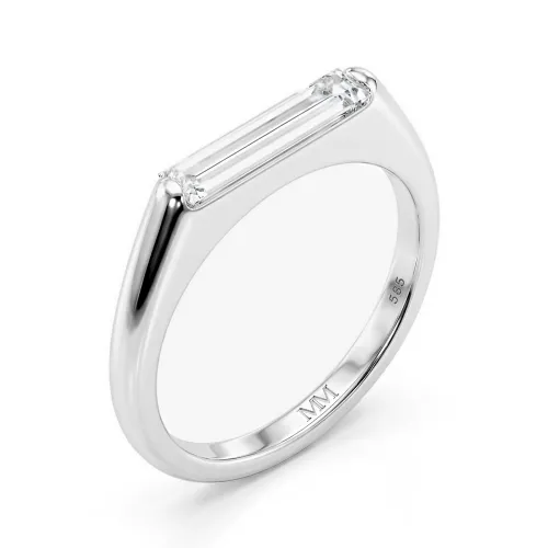 Aurelia - Pierścionek Solitaire z Moissanitu w Szlifie Bagietka