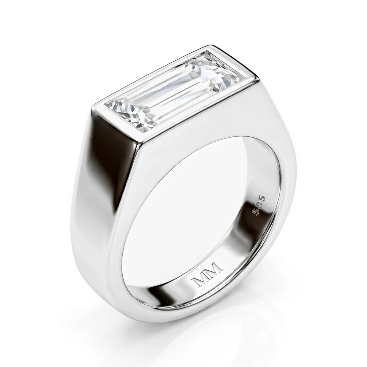 Maxton - Prostokątny Mężczyzna Pierścionek z Moissanite