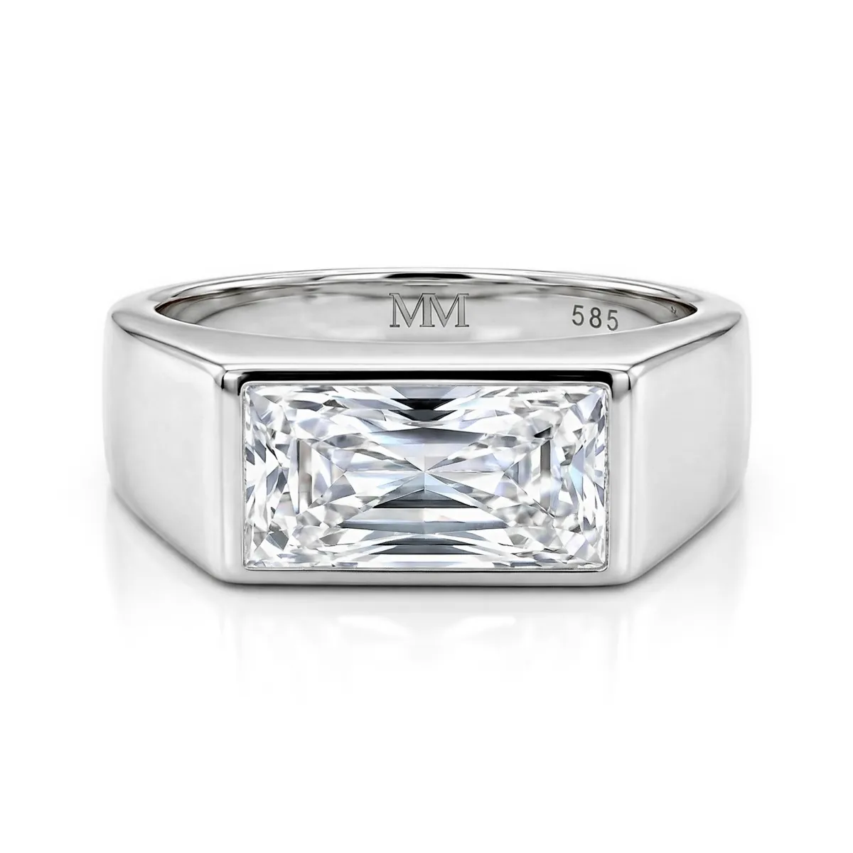 Maxton - Prostokątny Mężczyzna Pierścionek z Moissanite