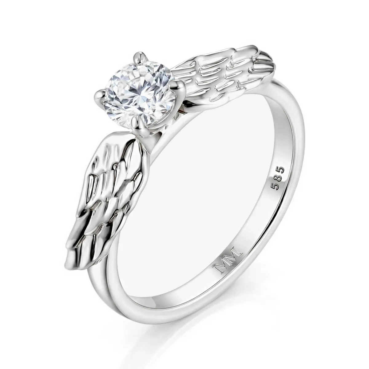 Feathra - Pierścionek Moissanite z Złotym Zniczem Harry'ego Pottera z Skrzydlatymi Akcentami