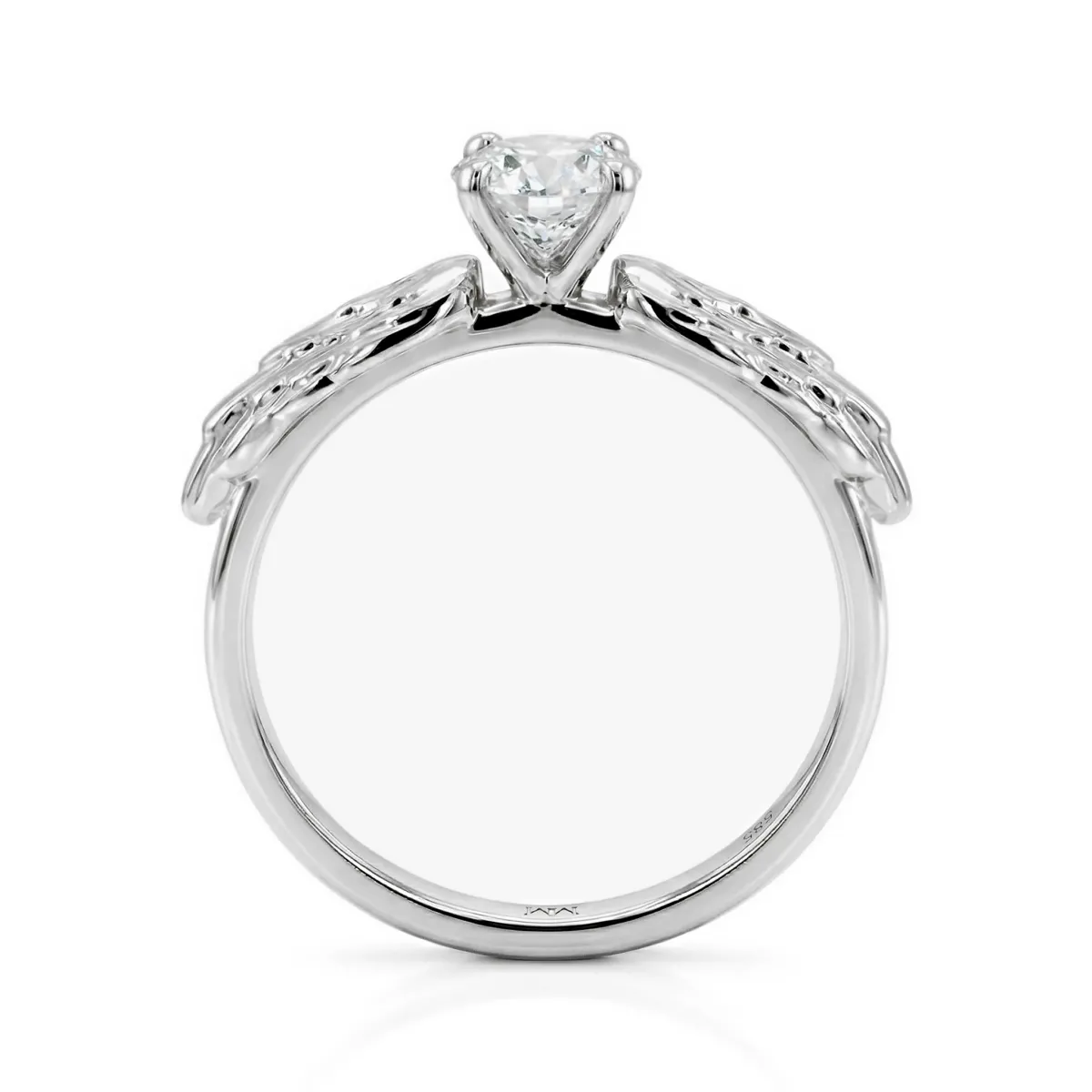 Feathra - Pierścionek Moissanite z Złotym Zniczem Harry'ego Pottera z Skrzydlatymi Akcentami