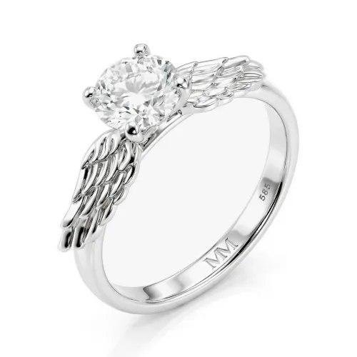 Feathra - Pierścionek Moissanite z Złotym Zniczem Harry'ego Pottera z Skrzydlatymi Akcentami