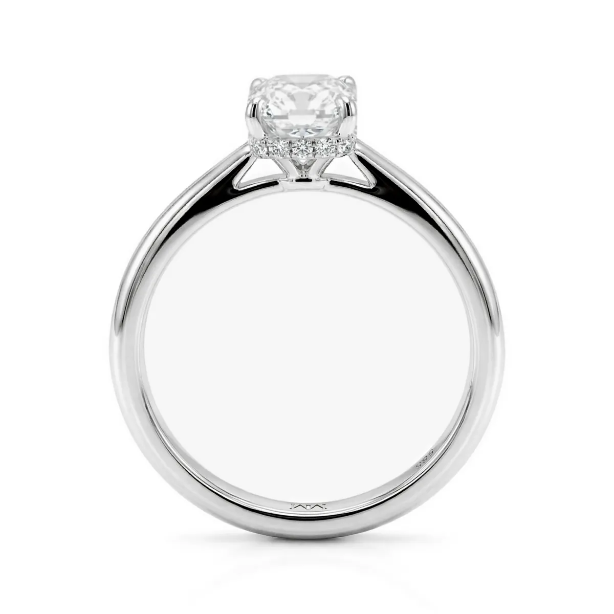 Luminara – Pierścionek Zaręczynowy Solitaire z Moissanitem i Hidden Halo | Szlif Radiant