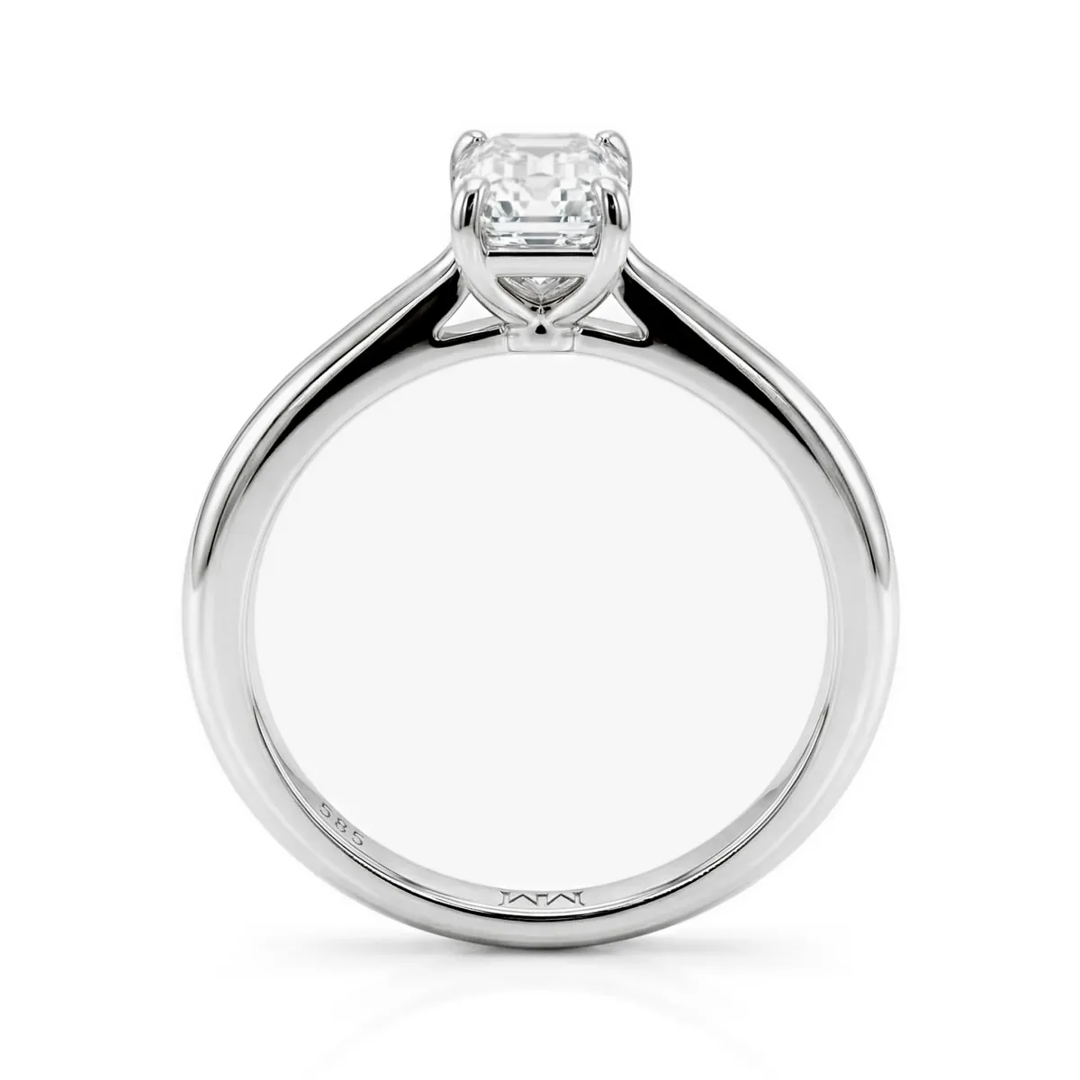 Elysium - Pierścionek Solitaire z Moissanitem | Szlif Szmaragdowy