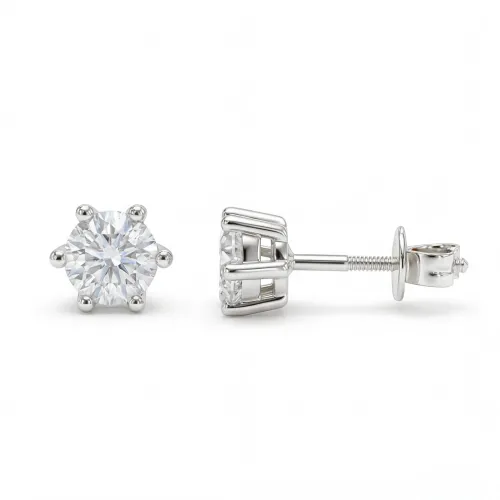 Zephyra - Elegant Screwback Moissanite Stud Earrings