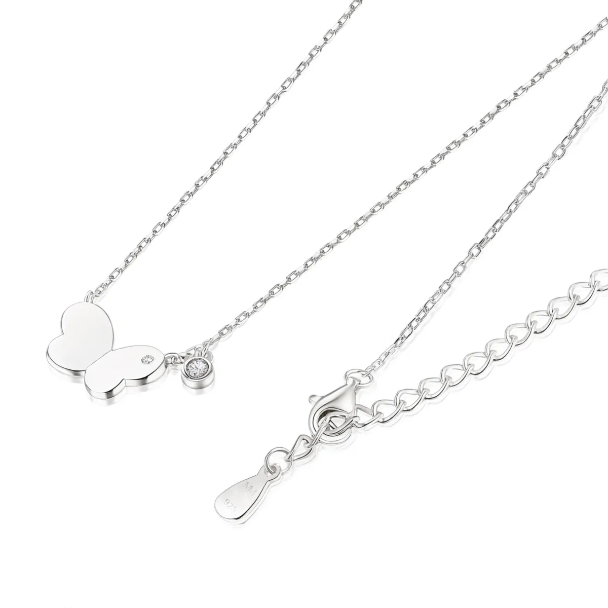 Papillia - Naszyjnik z Urokiem Motyla i Akcentem z Moissanitu