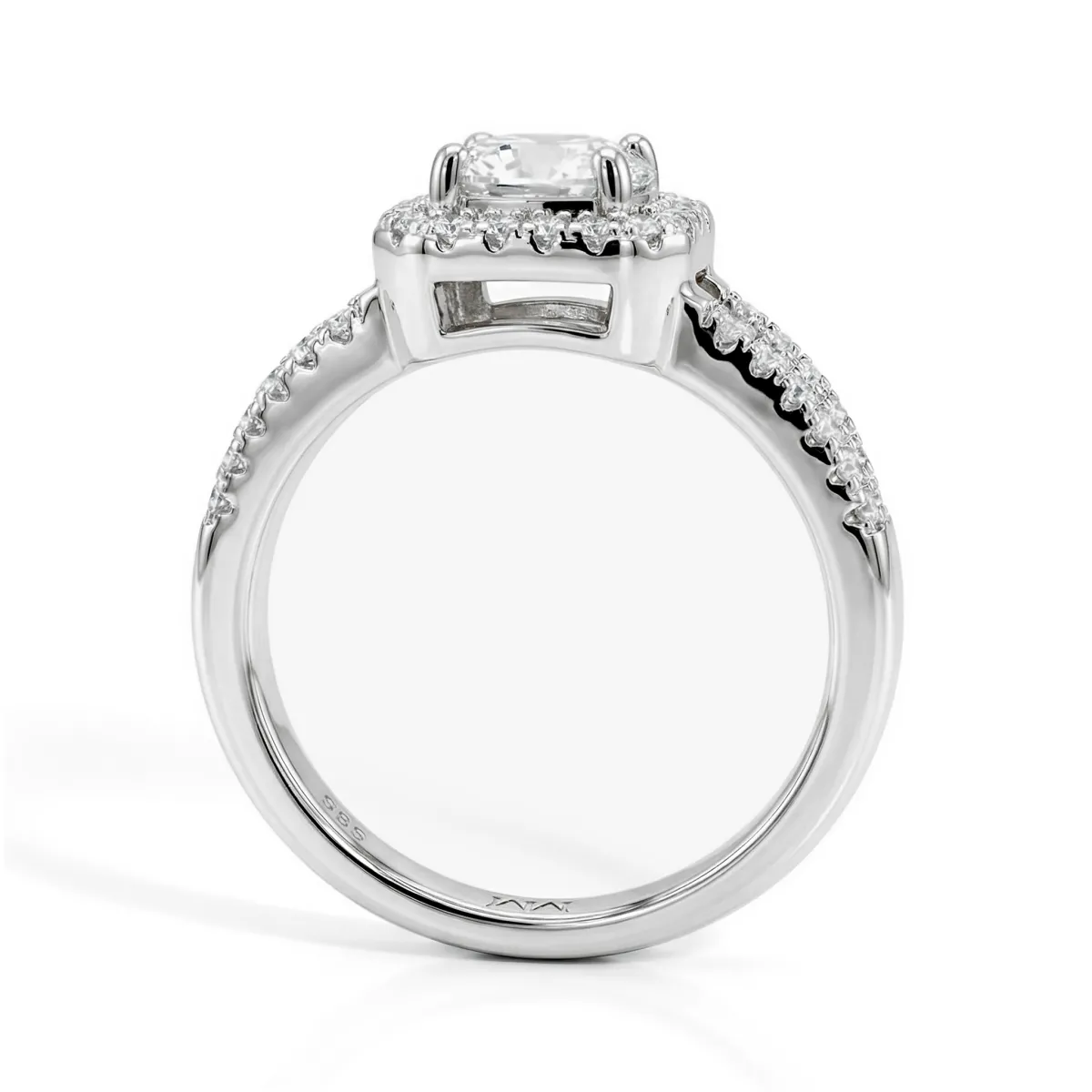 Evora - Pierścionek Halo z Moissanitem Split-Shank | My Moissanite