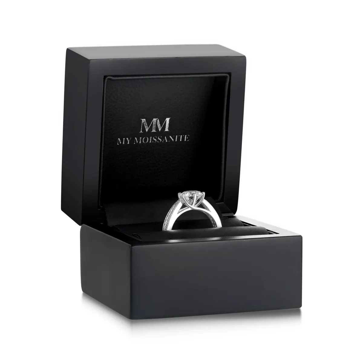 Sylphie - Pierścionek Zaręczynowy z Podwójnymi Kamieniami Bocznymi