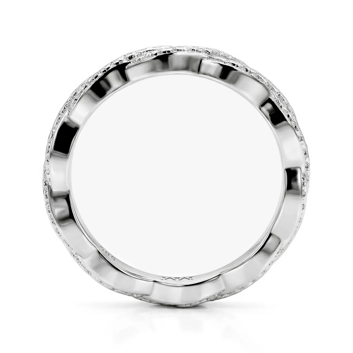 Seraph - Moissanitowy Pierścionek Eternity z Przeplatanym Pavé Projektem