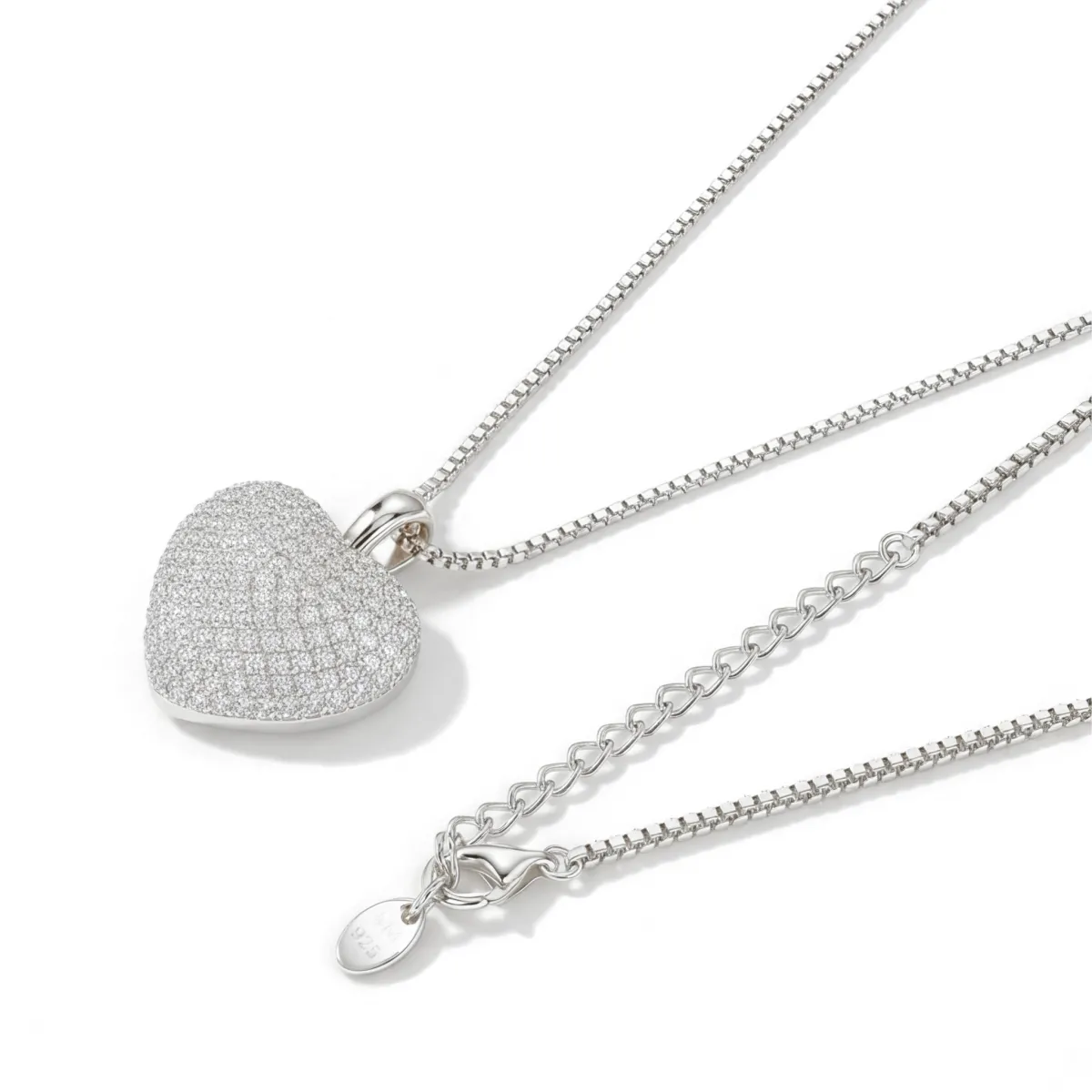Serenade - Serce Kształt Pavé Moissanitowy Wisiorek
