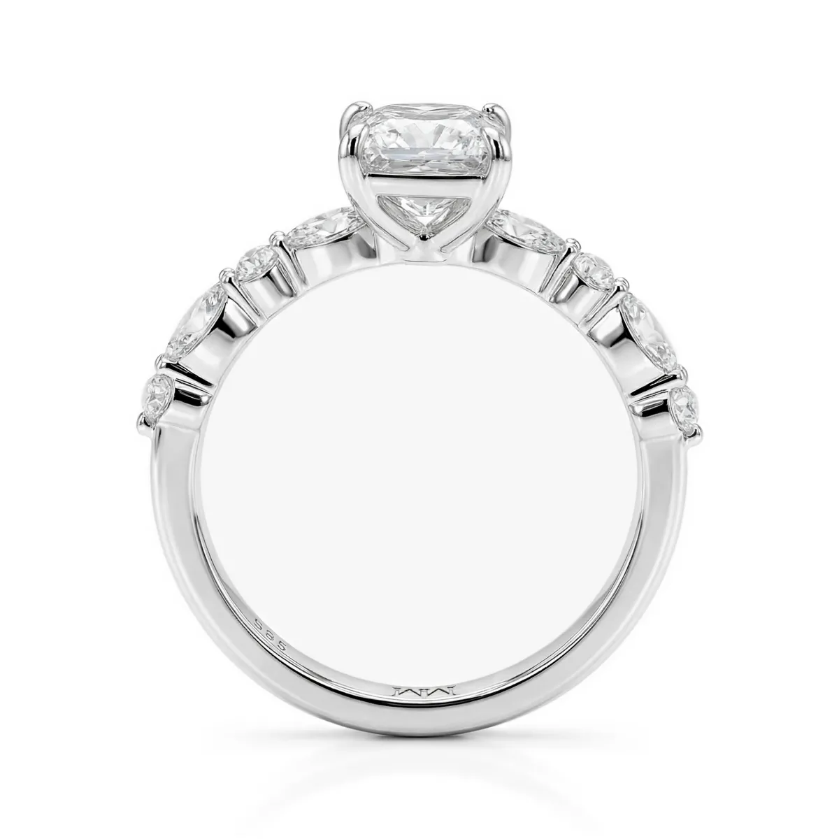 Ava - Pierścionek z Moissanitem | Szlif Princess