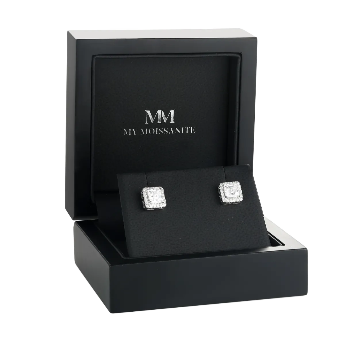 Tetrona - Kolczyki Sztyfty z Moissanitem | Szlif Asscher 