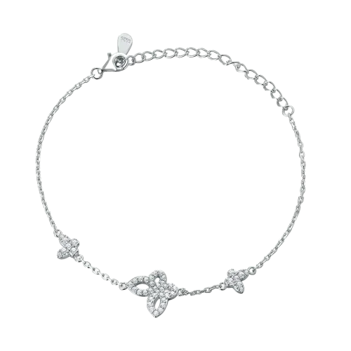 Orchidea - Bransoletka z Moissanitu Markiza z Motywami Kwiatowymi